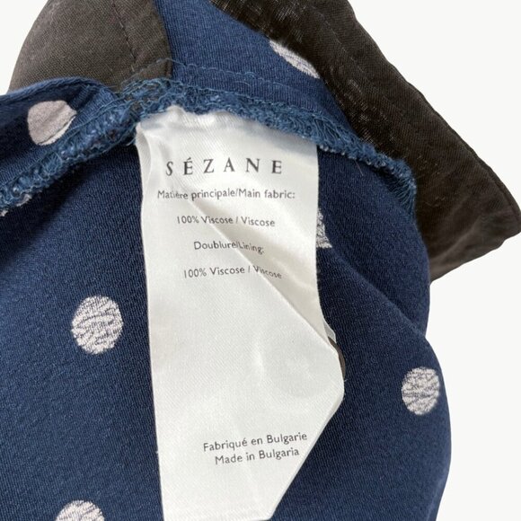 Sézane Women's Julie Polka Dot Wide Leg Overalls Jumpsuit | Sz 38 (US 6) | Blue - Picture 12 of 15